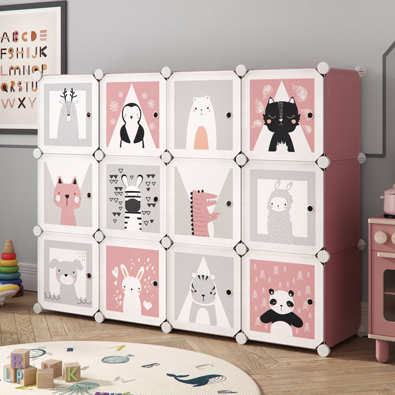 75cm Wide Clothes Storage System, Pink/Grey/White