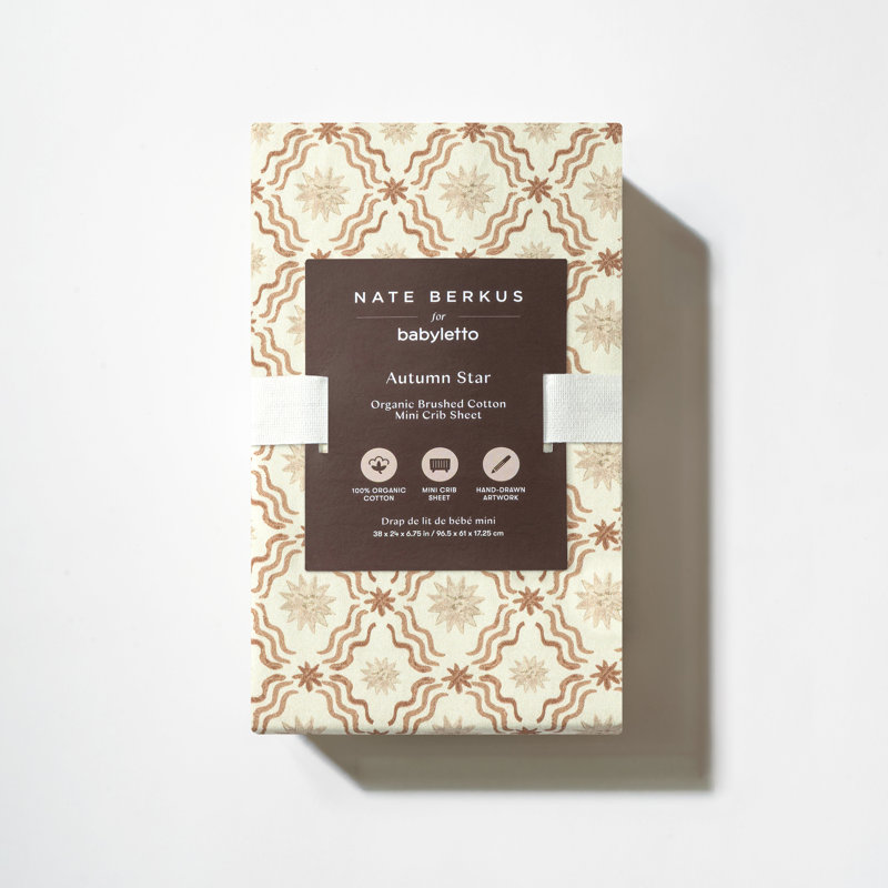 Mini Crib Sheet in GOTS Certified Organic Brushed Cotton by Nate Berkus, Autumn Star