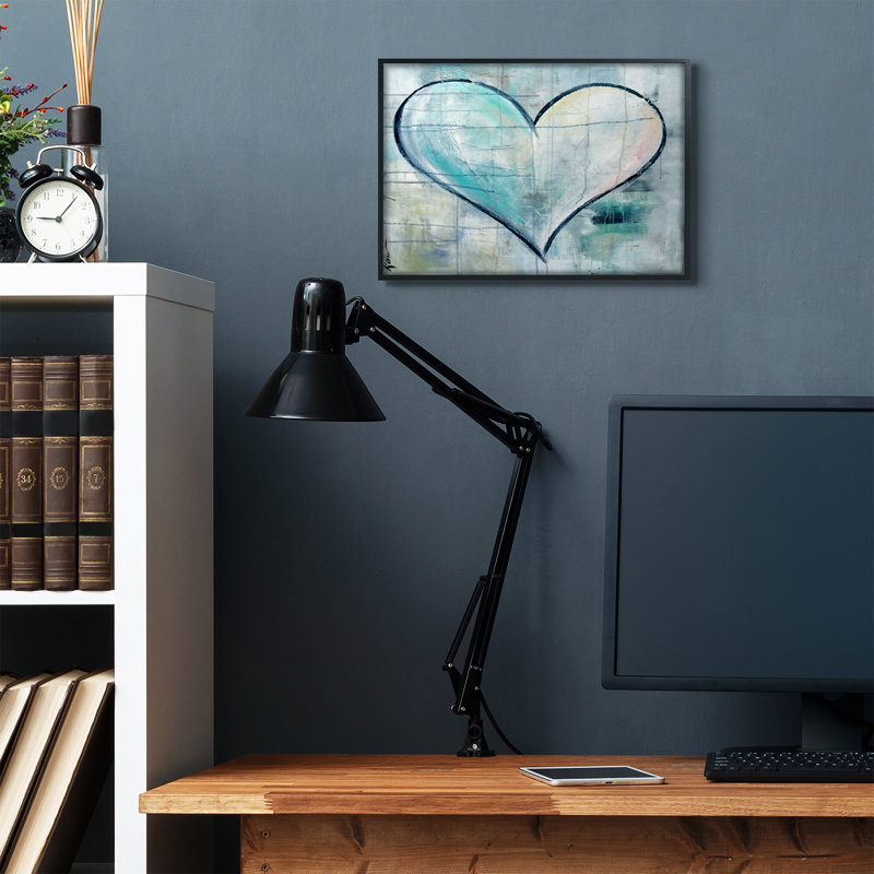 « graffiti texture white blue white » par kami lerner-« uncadred », reproduction d’art sur toile, Giclée encadrée noir minuit