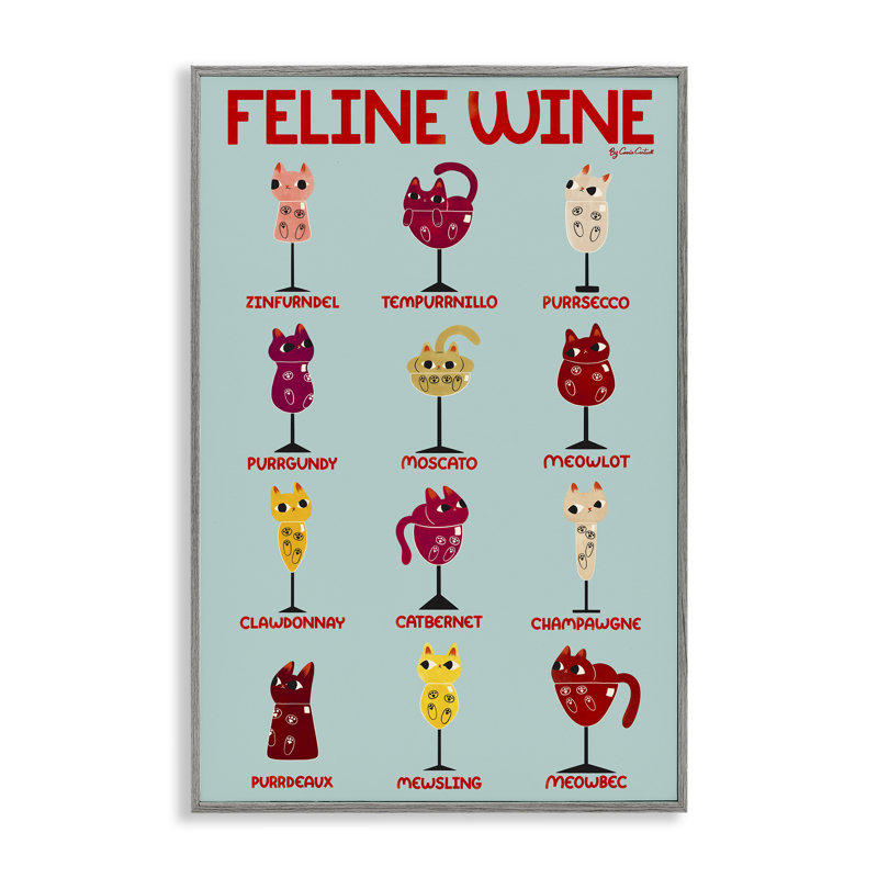 Giclée encadrée «Clever Feline», par Carrie Cantwell, H 24 po x l 16 po, Estampe numérique Farmhouse