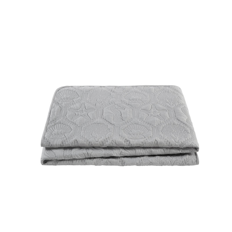 Gray Full Organic Microfiber Reversible Quilt Set