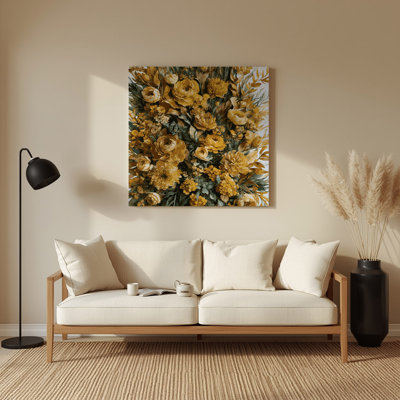 Watercolor Floral 58 Brown Metal Wall Art