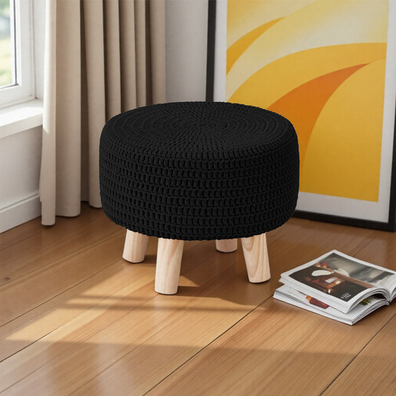 Wood Accent Stool, Black