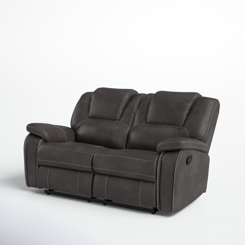 Amyjo Upholstered 62'' Reclining Loveseat, Gray