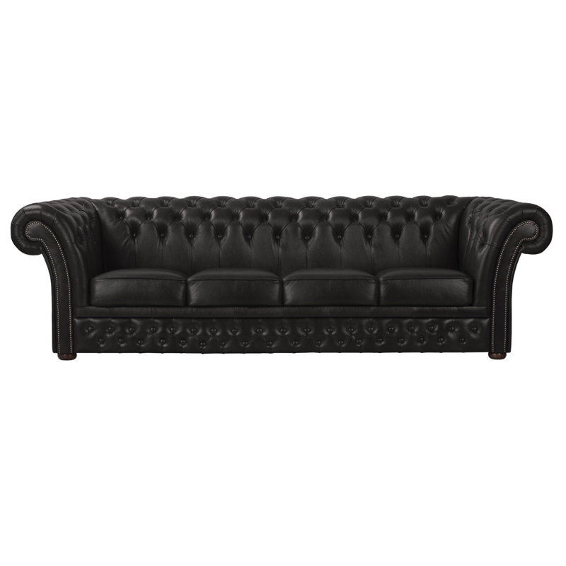 Tamberg Genuine Leather Sofa, 4, Black