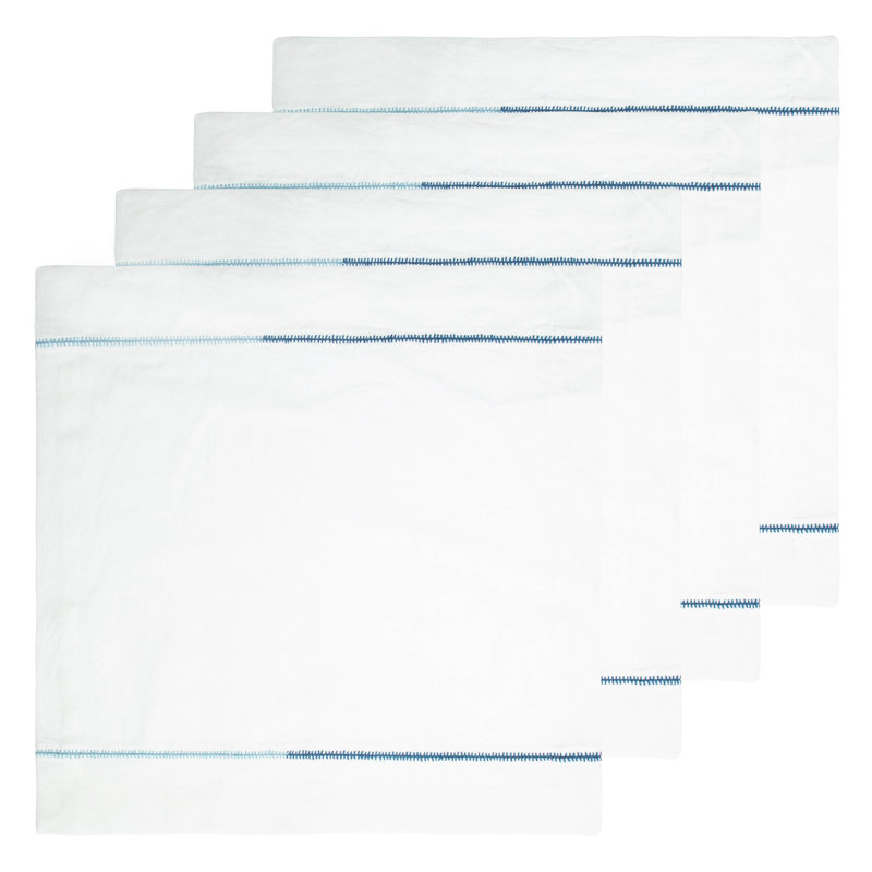 Embroidery White Square Napkins