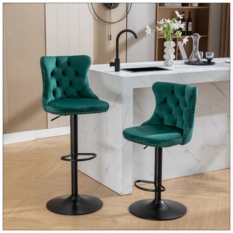 Tabouret Ilyass, Vert, Noir, 1