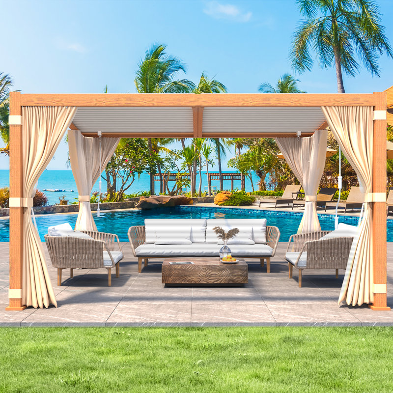 13 Ft. W x 11 Ft. D Aluminum Pergola, Yellow