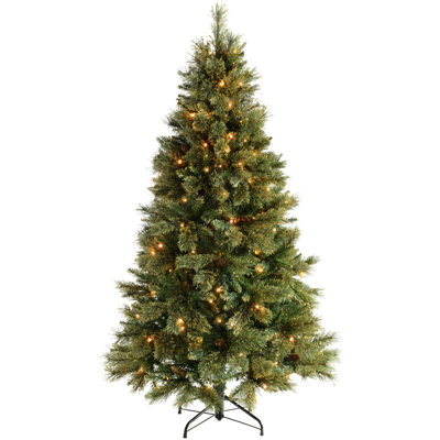 5.91' H Lighted Artificial Spruce Christmas Tree