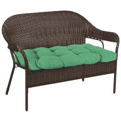 Sunbrella 44" x 18" Contoured Outdoor Wicker Bench Cushion