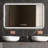 48x32 Black Frame Wall Mirror with Rounded Corners, Temperature Display, Tri-Color Light, and Defogging Function