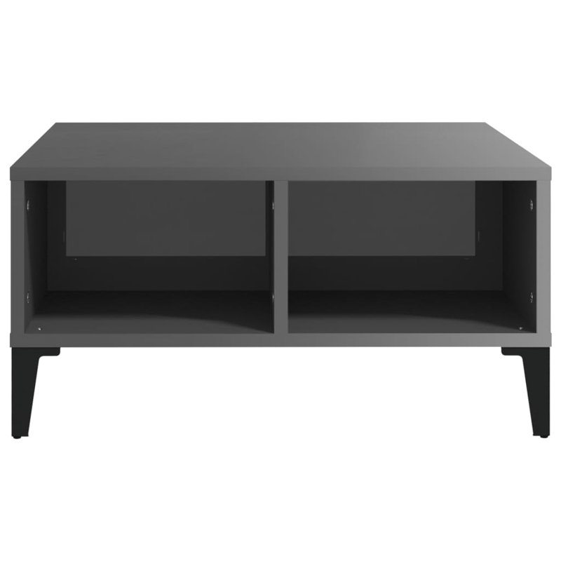 Alexzandre Four Leg Coffee Table with Storage, High Gloss Grey