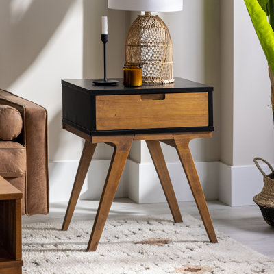 Orana Solid Wood Top End Table with Storage