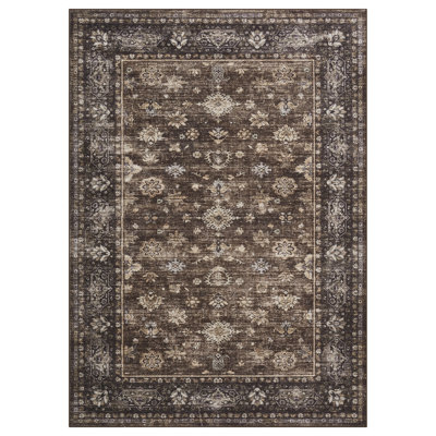 lxt-Boho Area Rug Living Room Rugs Floral Carpet Machine Washable Carpet Non Slip Rugs for Bedroom Dining Kitchen Office