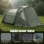 Tente de camping gonflable avec véranda, moustiquaire et fenêtres transparentes, porte