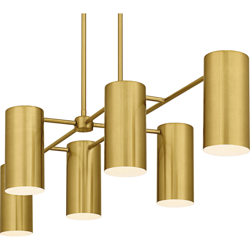 Foreland 6-Light  Linear Chandelier, Brushed Gold