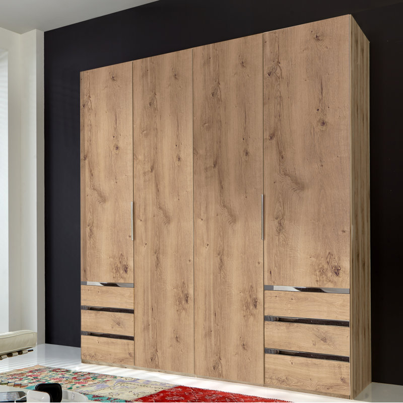 Aelia 4 Door Manufactured Wood Wardrobe, Beige