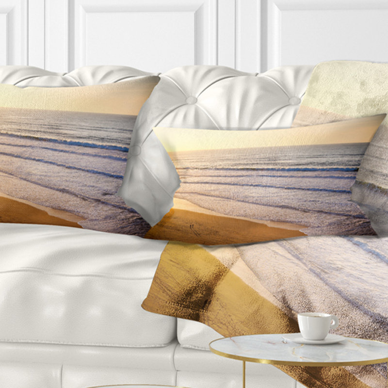 Coussin décoratif imprimé superbe coucher de soleil sur la plage - Sea & Shore