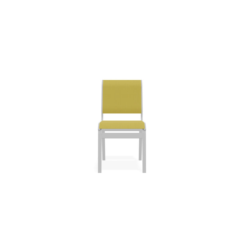Aruba II Outdoor Dining Chair, White, Yellow