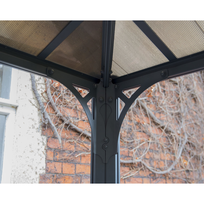 Palram - Canopia Martinique 12' x 16' Aluminum Hardtop Gazebo with Polycarbonate Roof Panels Durable Outdoor Patio Shelter Gray/Bronze
