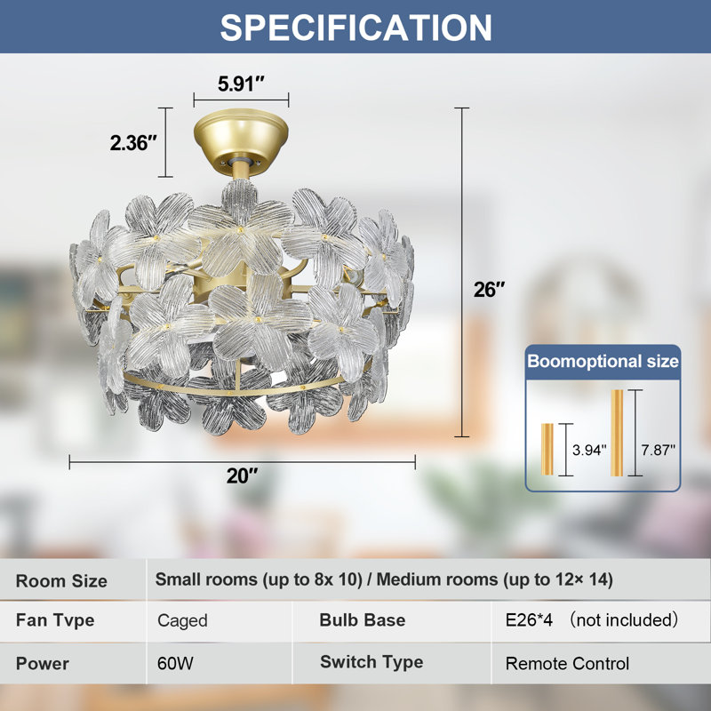 Lustre en cristal à 4 lumières Caelean