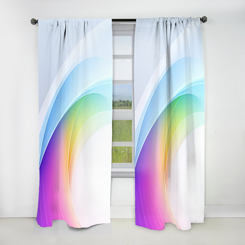 Rideau en velours moderne Kapp Rainbow Whispering Spectrum - obscurcissant - 1 panneau, L 52 po x L 84 po