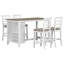 Ensemble de salle à manger 5 pièces multifonctionnel en bois d'hévéa à hauteur de comptoir avec chaises rembourrées et compartiment à vin intégré à 9 bars, porte-verres à vin-846303486