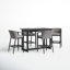 Chave Outdoor Patio 5-Piece Rectangular Table Set in Aluminum with Grey Cushions