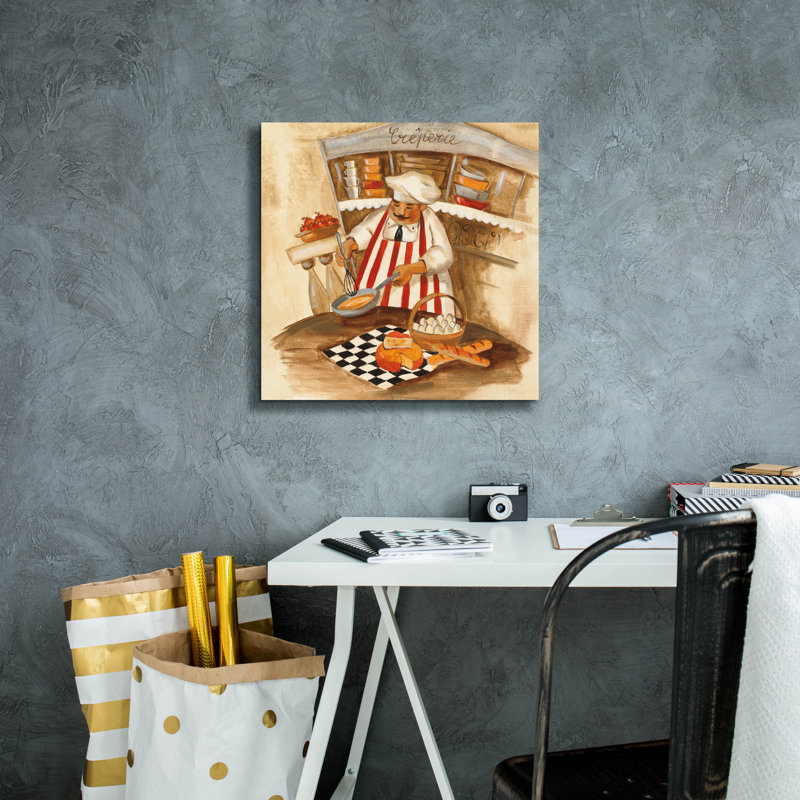«Creperie» par Silvia Vassileva, art mural sur toile, H 18 po x l 18 po x P 0,75 po