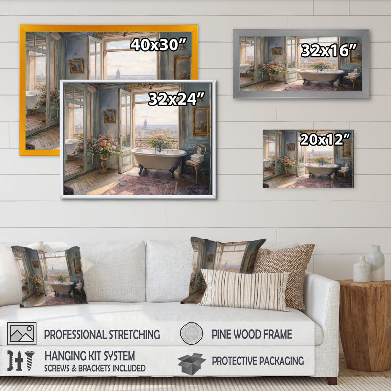 «Ragnfrith Bathaign Bliss with a View of Big Ben Tower III», reproduction sur toile tendue, H 16 po x l 32 po x P 1 po