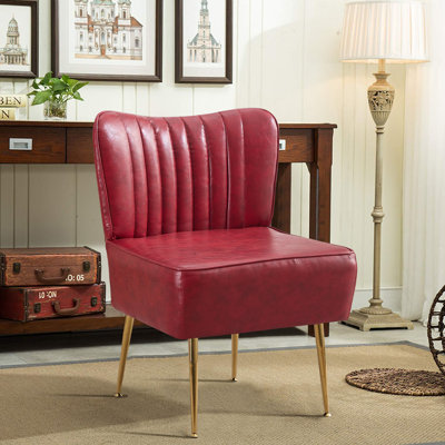 Accent Side Chair With Gold Legs