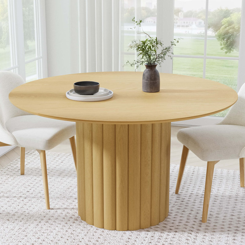 Table de salle à manger en bois massif, Chêne, H 30 po x L 52 po x l 52 po