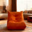 Chaise d'appoint luxueuse luxueuse en microfibre orange capitonnée