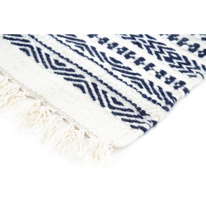 Geometric Wool Hand Woven 60cm X 90cm Area Rug