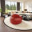 Red curved negotiating sofa