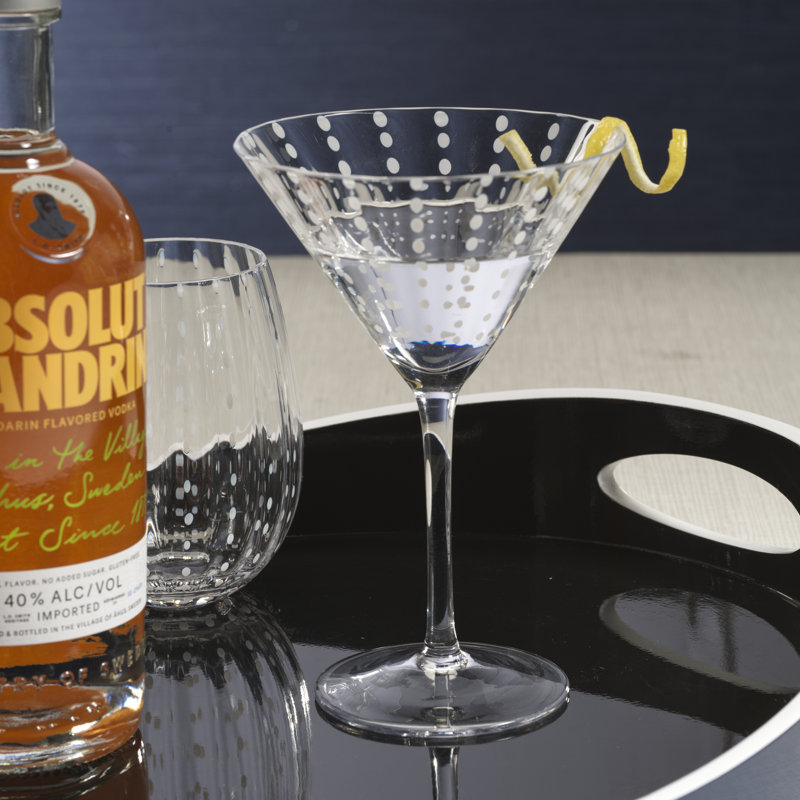 Ensemble de 4 verres à martini à pois blancs Jamesena, Clair