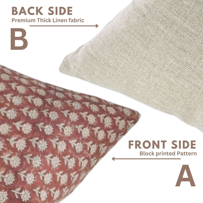 Pankhudi Linen Square Pillow Cover, 20"H x 20"W