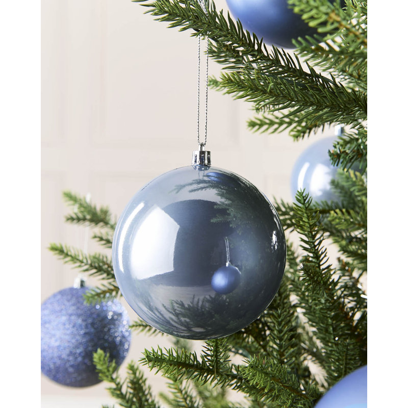 Polystyrene Shatterproof Bauble, 11 cm H x 9.9 cm W x 9.9 cm D, Ice Blue, 9