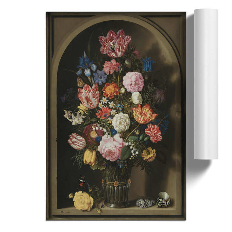 Still Life With Flowers Vol.7 by Ambrosius Bosschaert - No Frame Painting, 30cm H x 21cm W x 0.1cm D