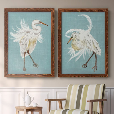 Heron Plumage III - Toile encadrée de qualité supérieure - prête à être accrochée
