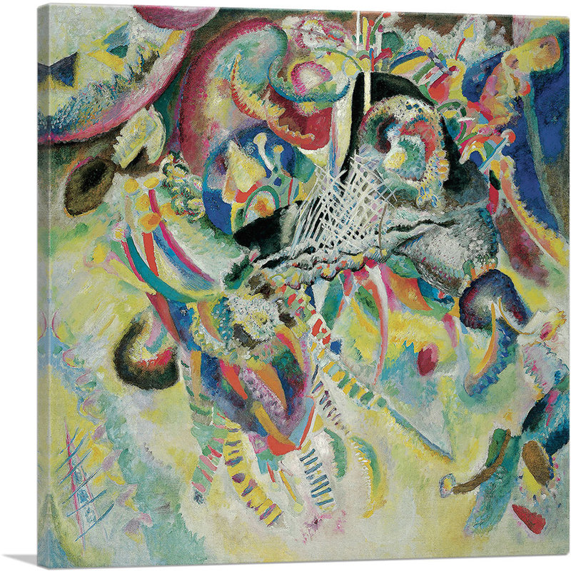 «Fugue» par Wassily Kandinsky - reproduction d'art sur toile tendue, H 18 po x l 18 po x 1,5 po
