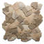 CNK Tile - Carreaux de galets en quartz émaillé brun clair et blanc 12 po x 12 po - Dossier en filet pour dosseret de salle de bain