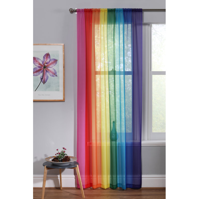 Reuven Voile Semi Sheer Curtain Single Panel, 150cm Width x 229cm Drop
