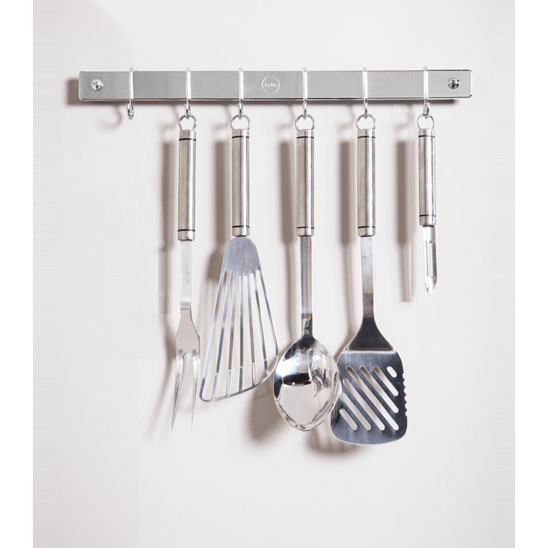 Metal Straight Wall Mounted Pot Rack, Chrome