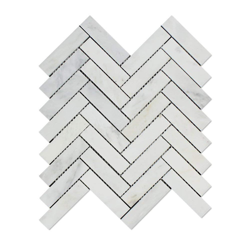Carreau de mosaïque oriental en marbre à chevrons oriental