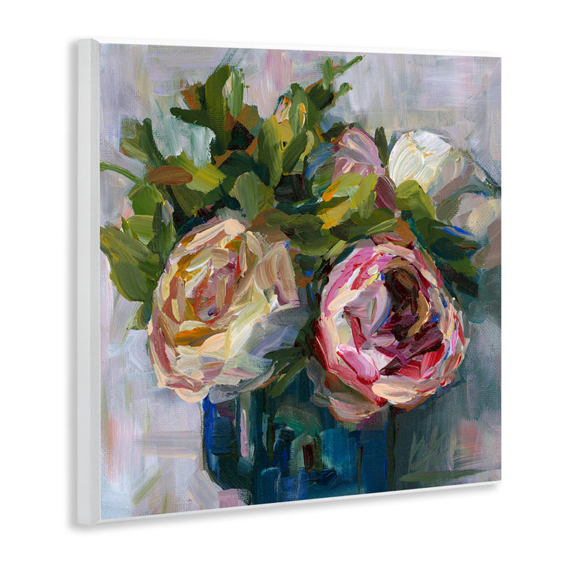 «Full Ranunculus Blooms», art mural sur toile par Borcherding, H 12 po x l 12 po x P 0,5 po