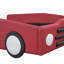 Lit plateforme simple en forme de voiture de course avec roues, rouge-441297889