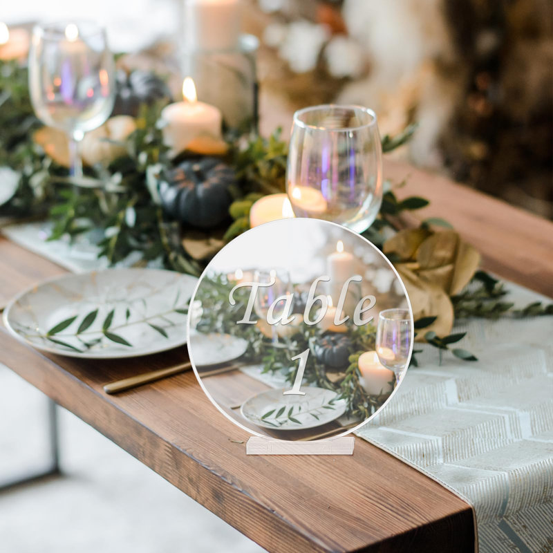 Acrylic Wedding Table Numbers 1-15 With Stands