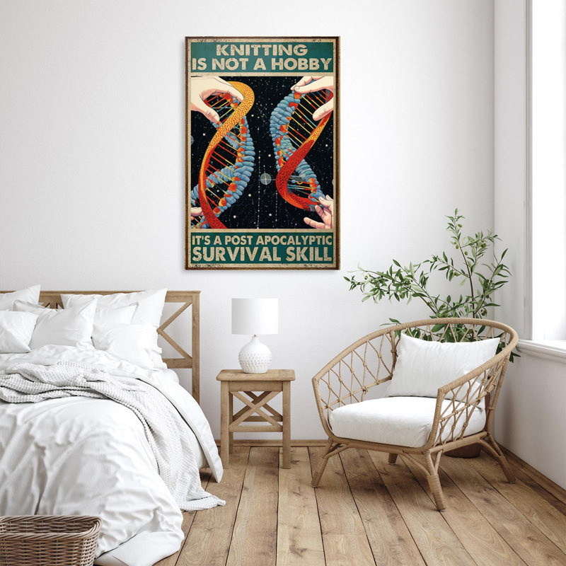 Knitting Is Not A Hobby - 1 Piece Rectangle Graphi " Knitting Is Not A Hobby - 1 Piece Rectangle Graphic Art Print On Wrapped Canvas "