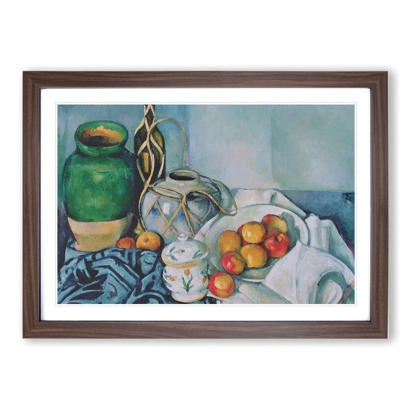 Still Life with Apples Vol.1 by Paul Cezanne - Picture Frame Painting, Walnut, 36cm H x 48cm W x 2cm D